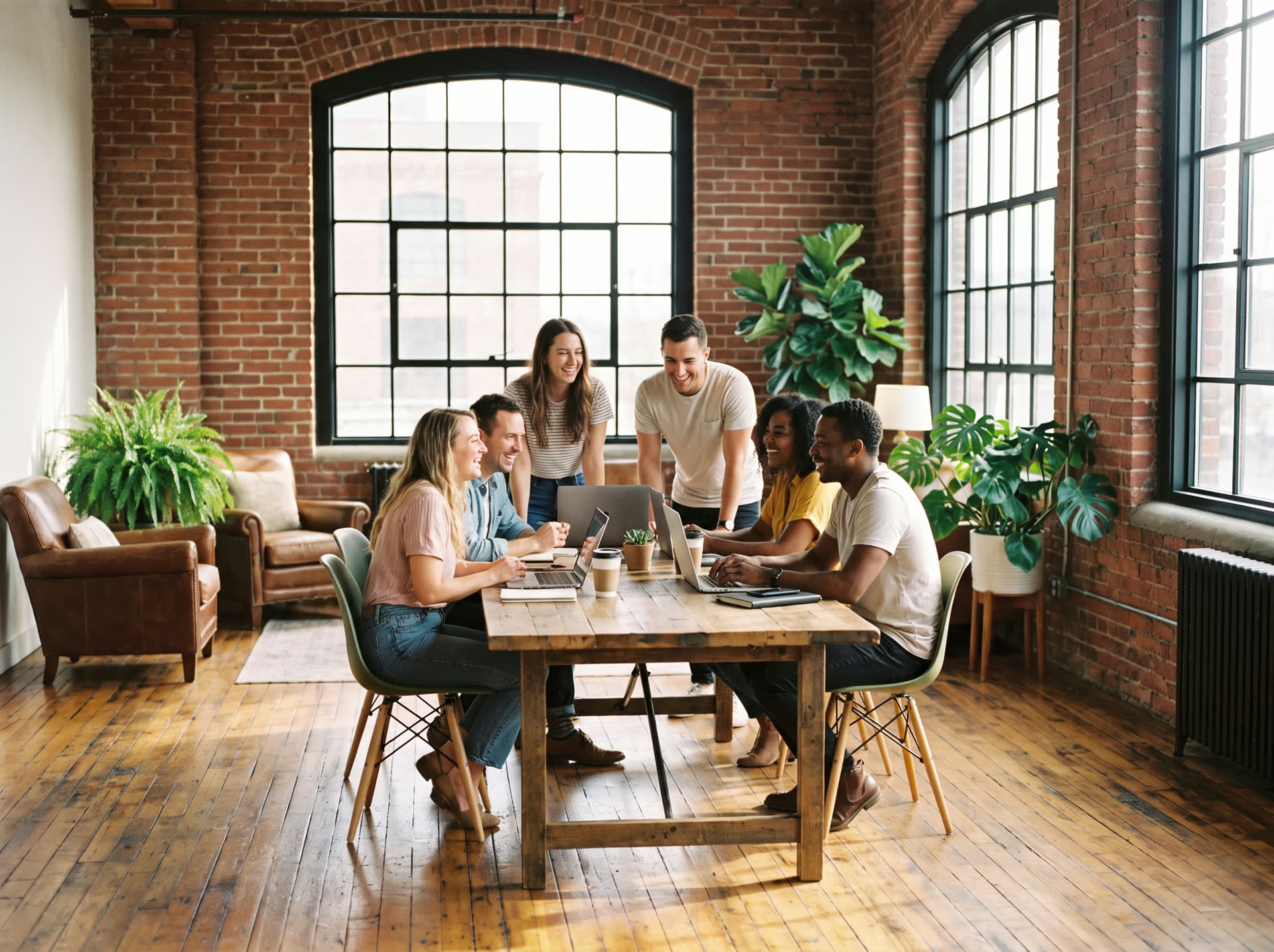 A founding team working through the plan at one table